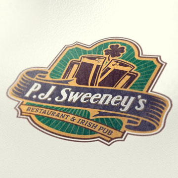 logo brand retro design irish pub
