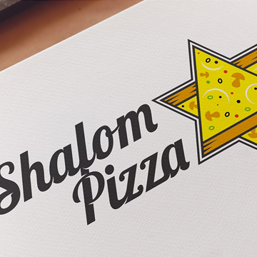 logo brand retro design kosher pizza